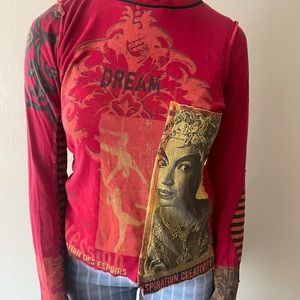 Red long sleeve frida kahlo shirt